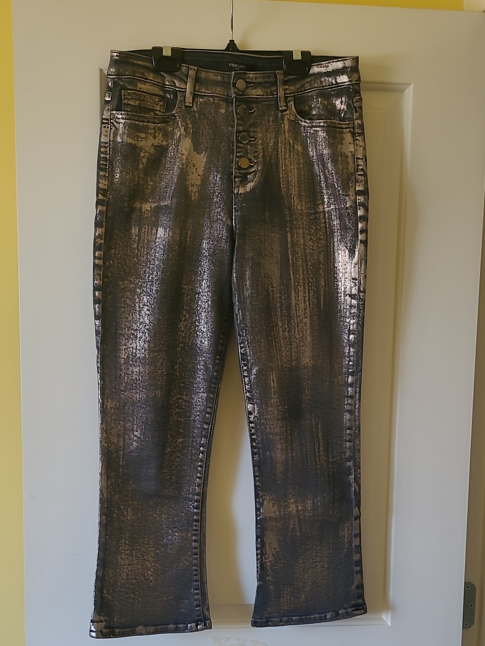 Fidelity Juniper Crop Metallic Moonstone Colour Women’s Jeans